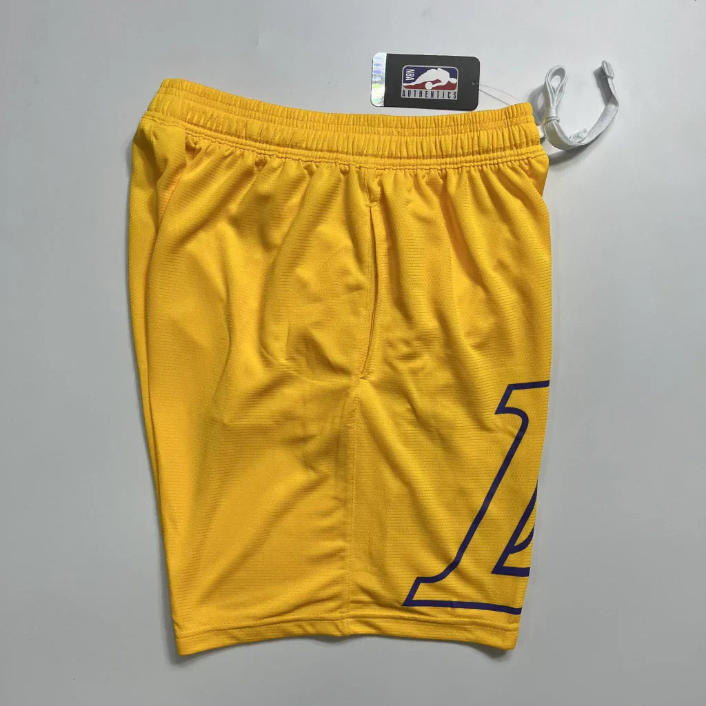 Shorts NBA Lakers 23/24 Casual - Branco - Preto - Amarelo - Azul