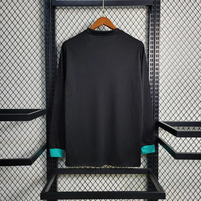Camisa Retrô Real Madrid Manga Longa II 2017/18 Retrô Preto