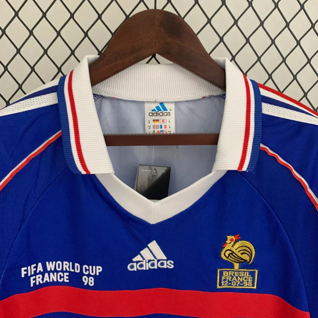 Camisa Retrô Seleção França Manga Longa - 1998 Azul