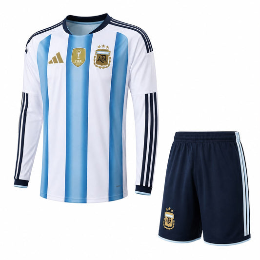 Kit Argentina Home Manga Longa 26/27 - Torcedor Masculina