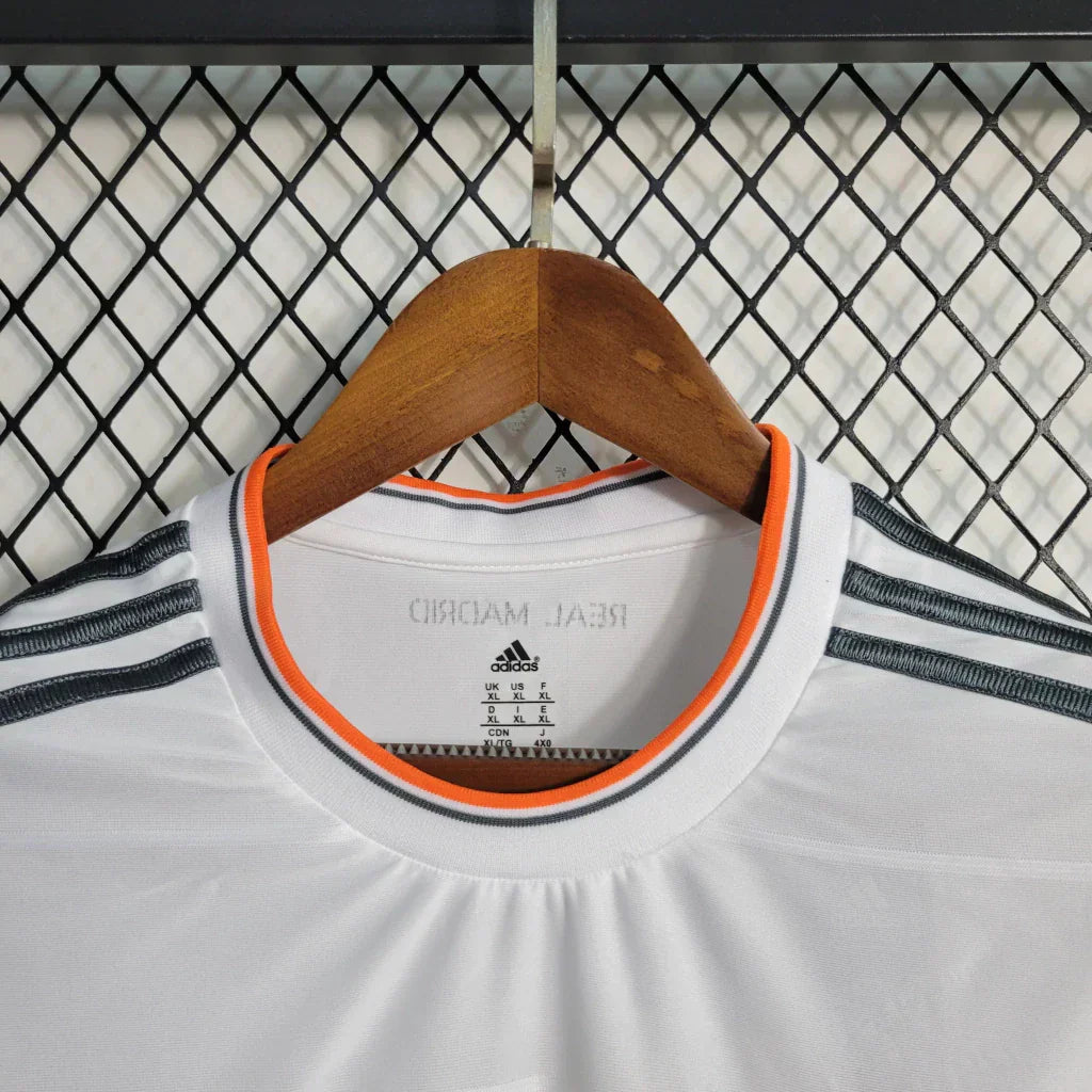 Camisa Retrô Real Madrid Manga Longa I Home 2013/14 Masculino Branco