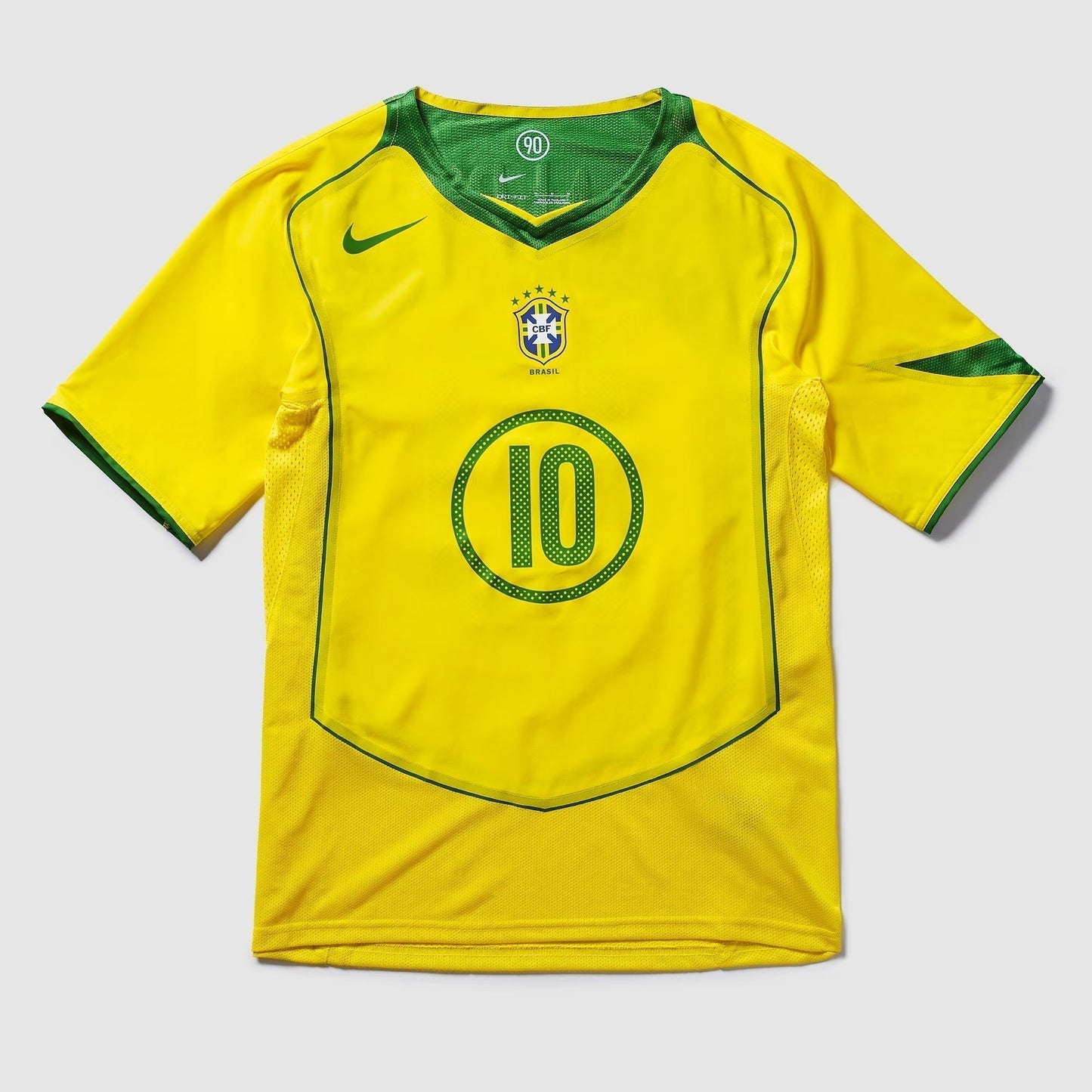 Camisa Retrô Torcedor Masculina Brasil 2004 Total 90 Ronaldinho