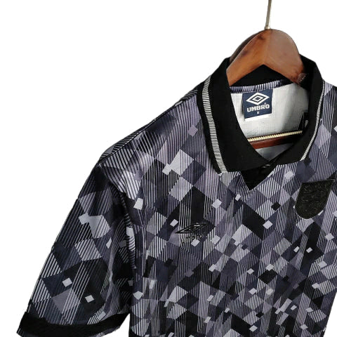 Camisa Inglaterra Retrô 1990 Preta e Branca