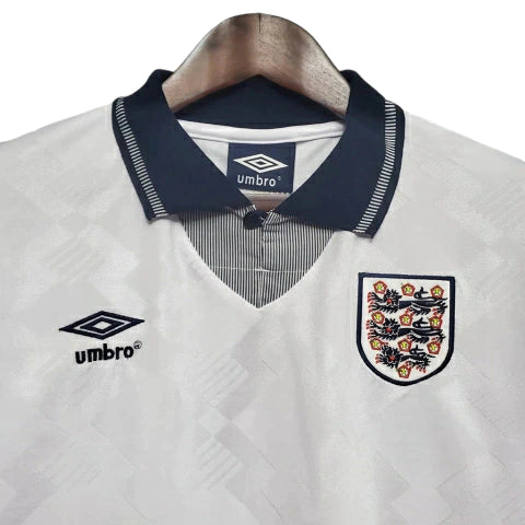 Camisa Retrô Torcedor Masculina Inglaterra 1990